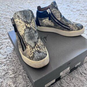 Giuseppe Zanotti Unisex Leather Snake Skin Print Sneakers - Rare Find! Size - Wo